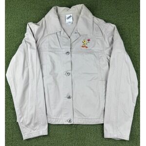 Vintage 1999 Warner Bros Tweety Bird Embroidered Beige Cotton Jacket Womens S